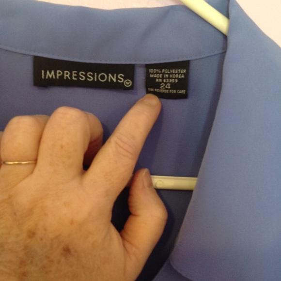 IMPRESSIONS women's V neck blouse sz 24 Purple - Picture 5 of 6